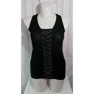 NWT  Rock & Republic "Chain Gang" Black Top Or Mini Dress Sz XS